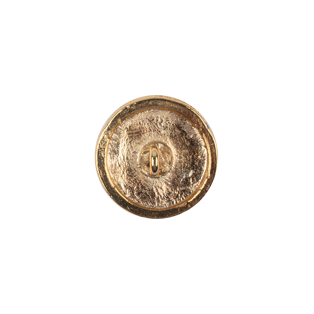 Shiny Gold Abstract Textured Shank Back Metal Button with Radial Rim - 24L/15mm - Joann Fabrics