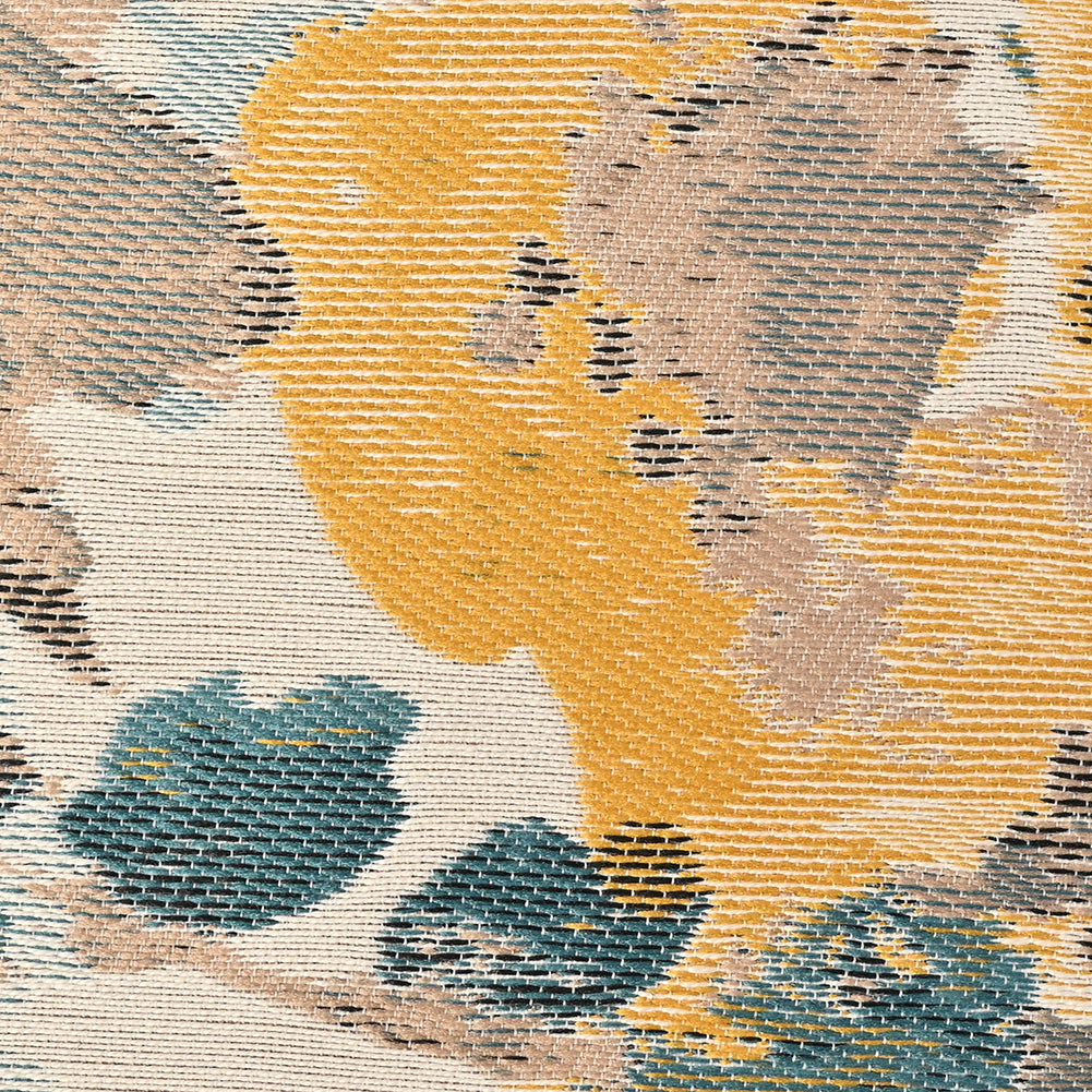 Dark Turquoise and Narcissus Painterly Floral Stretch Jacquard - Joann Fabrics