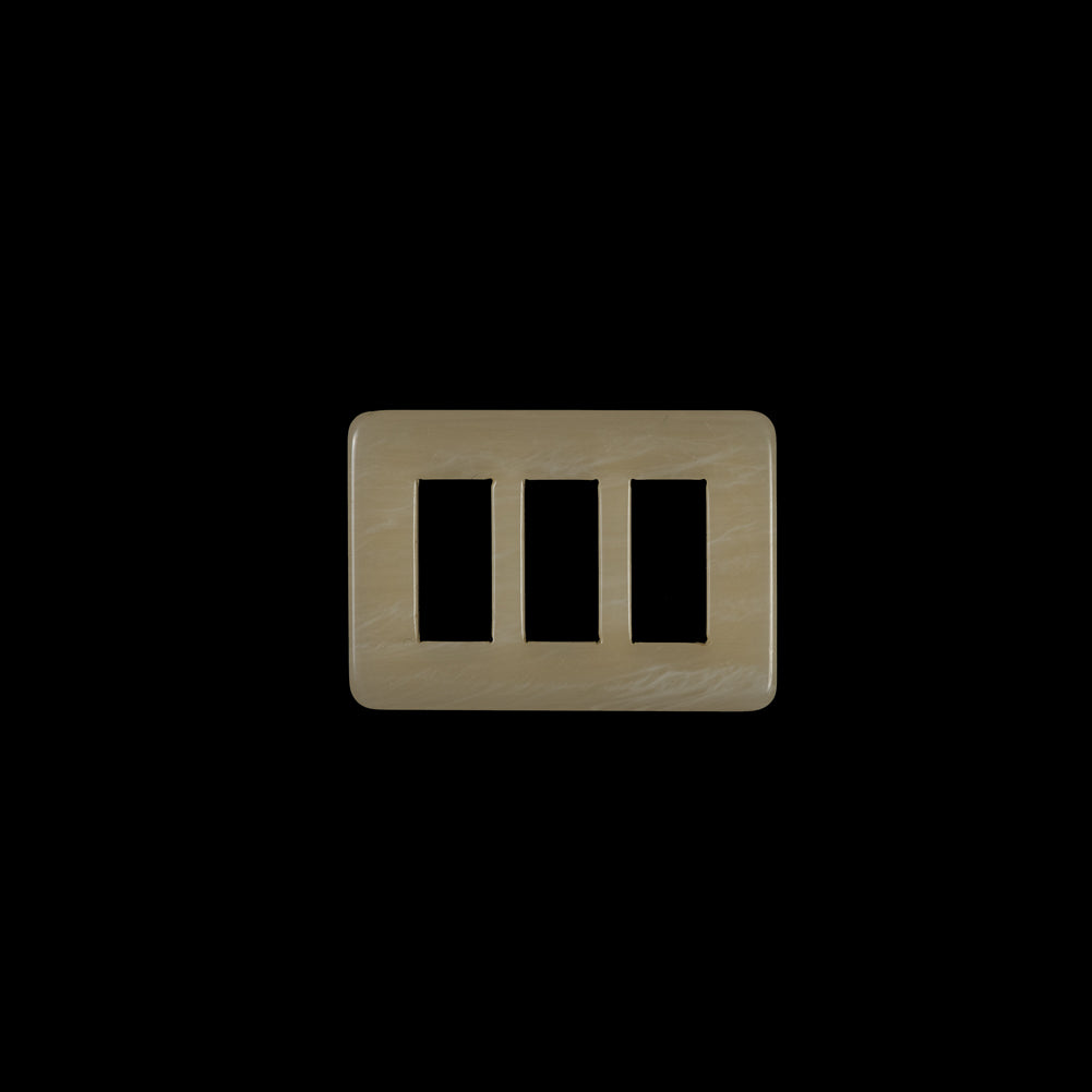Ivory Rectangular Plastic Buckle - 1.5
