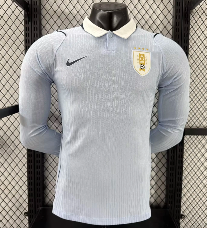 2026 Long Sleeve Player Version Uruguay National Team Home Football Jersey 1:1 Thai Quality