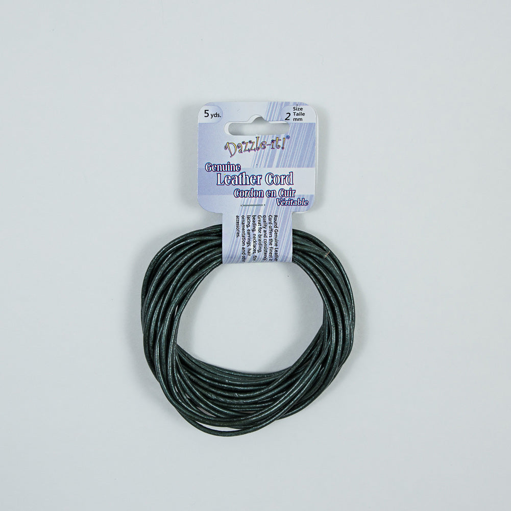 Dazzle-It Metallic Dark Olive Genuine Leather Cord - 2mm - Joann Fabrics