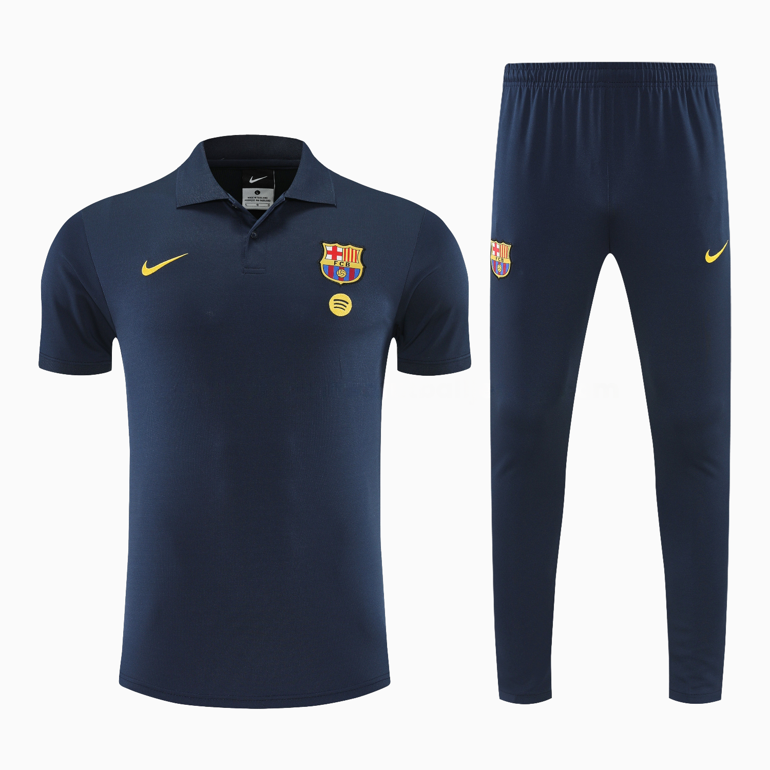 Barcelona 25-26 POLO Short-Sleeve Training Set - Dark Blue Top and Pants - UnitedFutballJersey