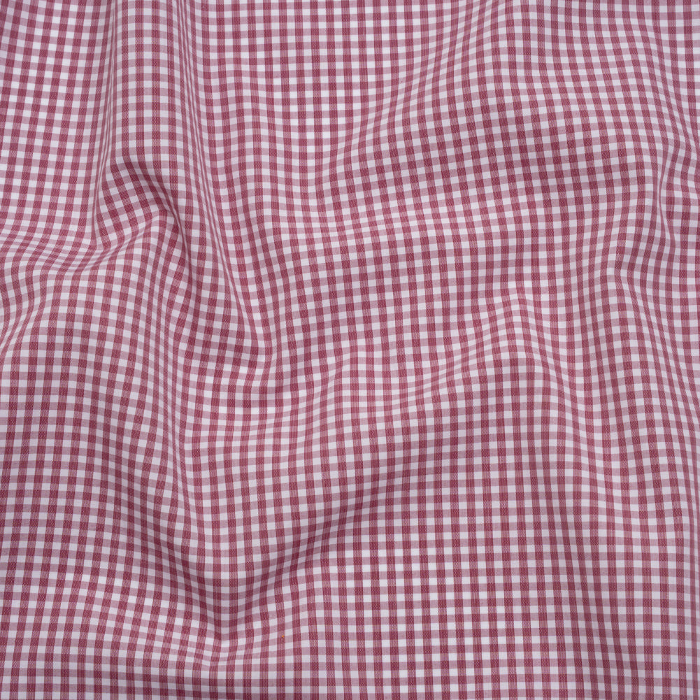 Cotton Shirting - Mulberry Pink and White Gingham Check - Deadstock - Joann Fabrics