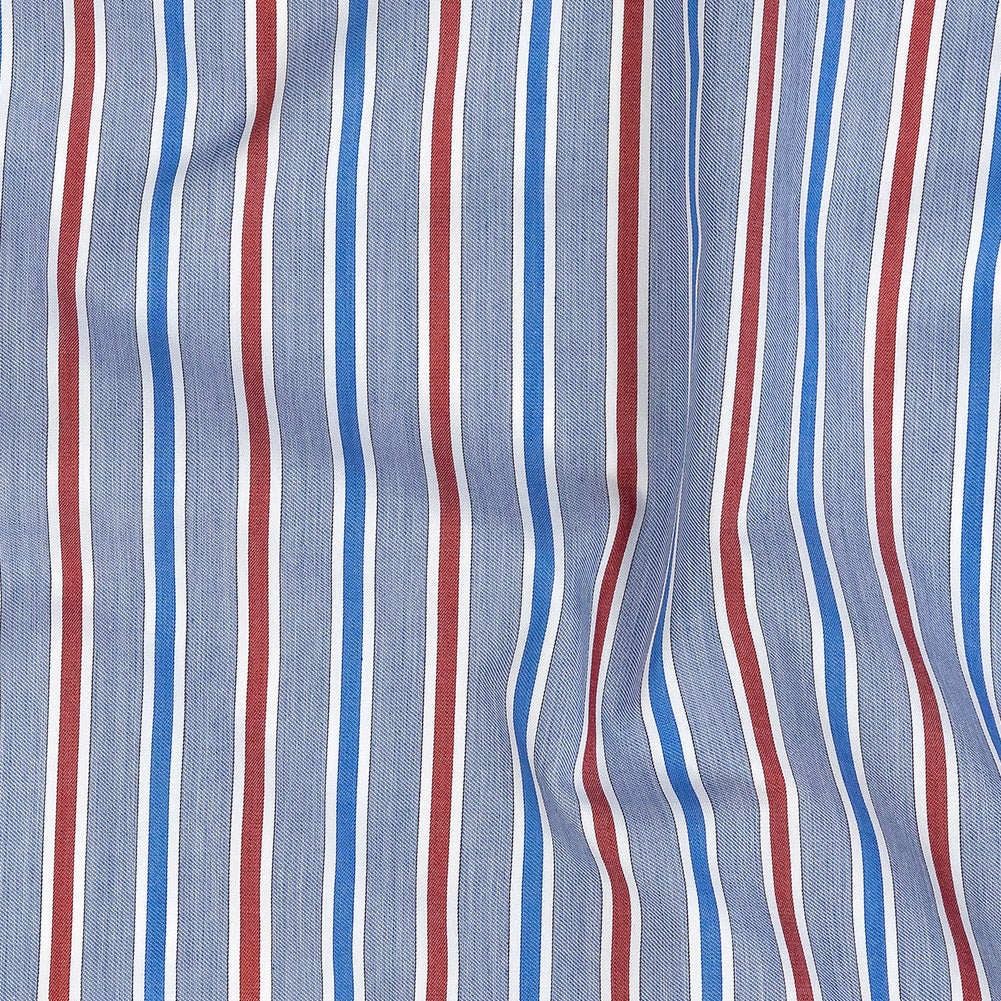 Premium Red, White and Blue Ticking Stripes Twill Cotton Shirting - Joann Fabrics