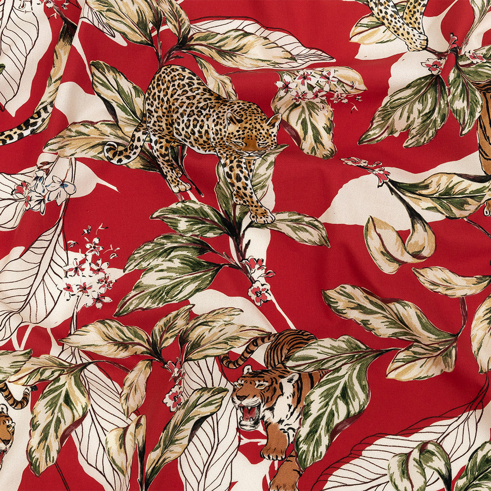 Mood Exclusive Tropical Cats Cotton Poplin - Joann Fabrics