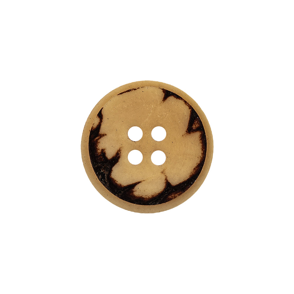 Ivory and Brown Two-Tone 4-Hole Plastic Button - 30L/19mm - Joann Fabrics