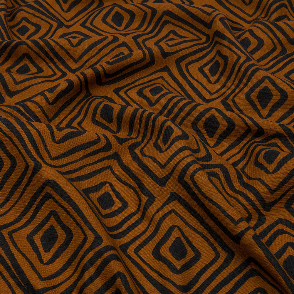 Linen and Rayon Woven - Brown Painted Diamonds - Sahara Summers Print - Mood Exclusive Palm Beach Collection - Joann Fabrics