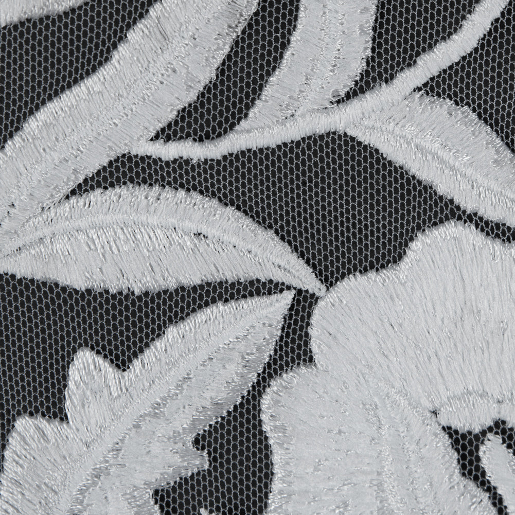 Floral Embroidered Tulle - White on White - Joann Fabrics