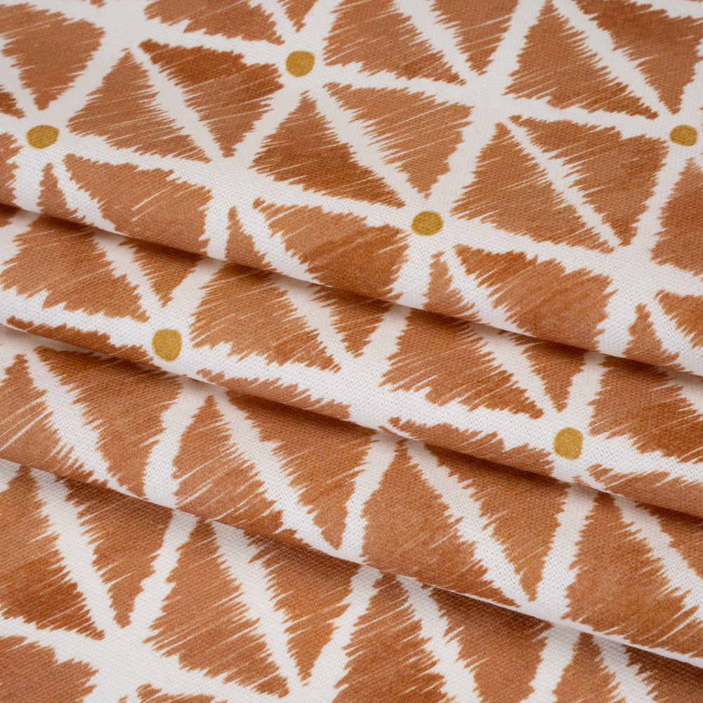 Brushed Cotton and Linen Canvas Print - Marmalade Sketched Lattice with Dots - British Imported - Joann Fabrics