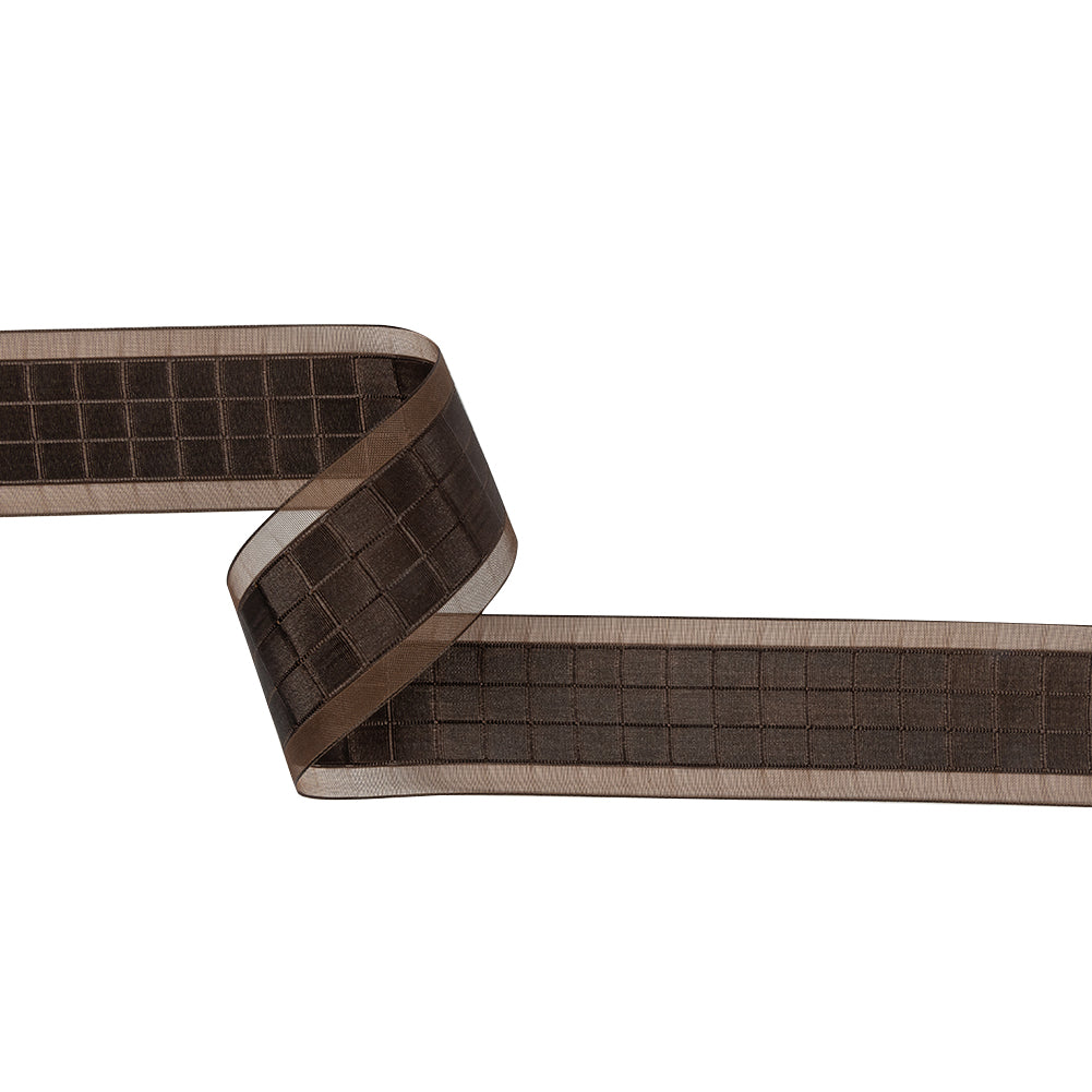 Brown Squares and Sheer Borders Ribbon - 36mm - Joann Fabrics