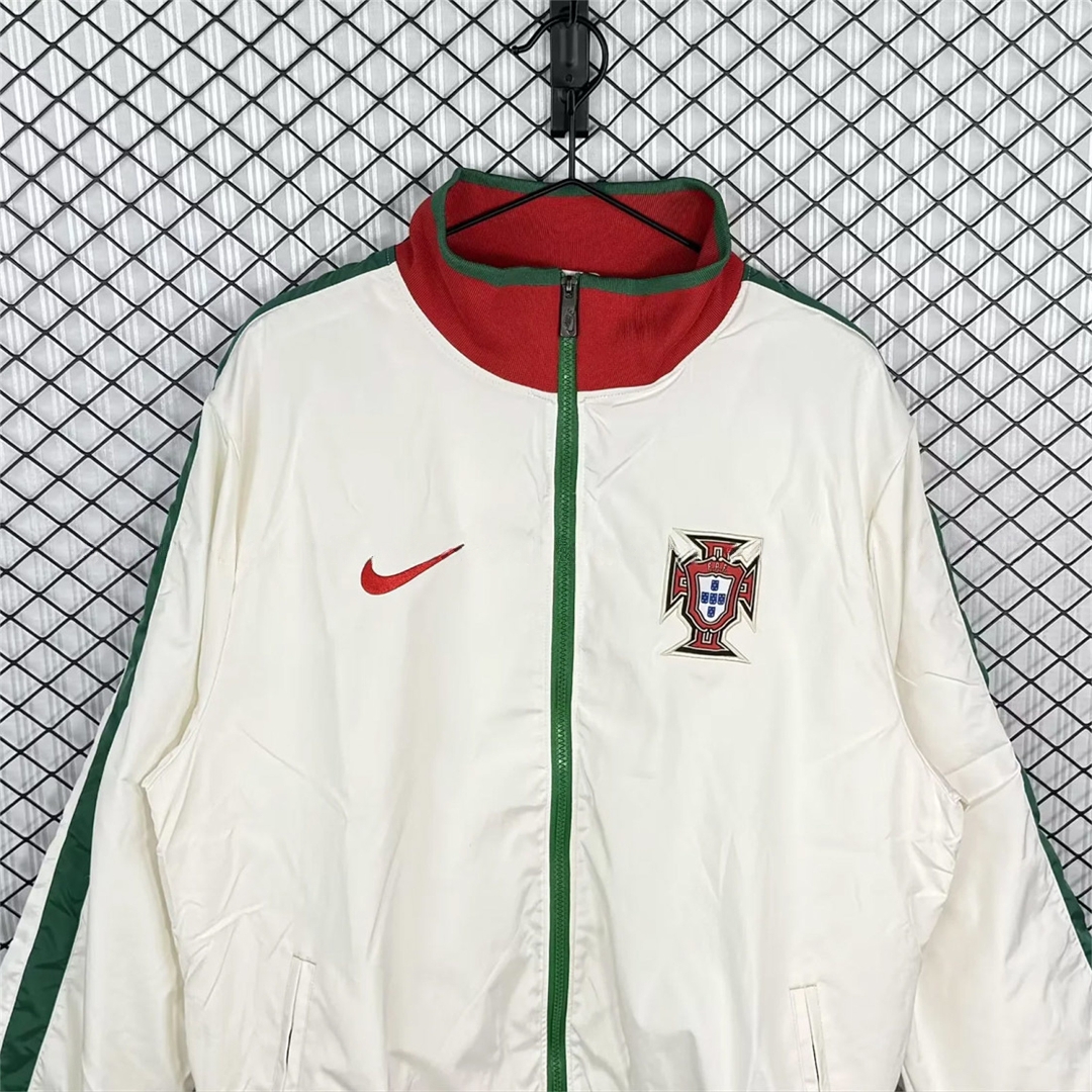 Retro Portugal 2010 White Windbreaker - UnitedFutballJersey