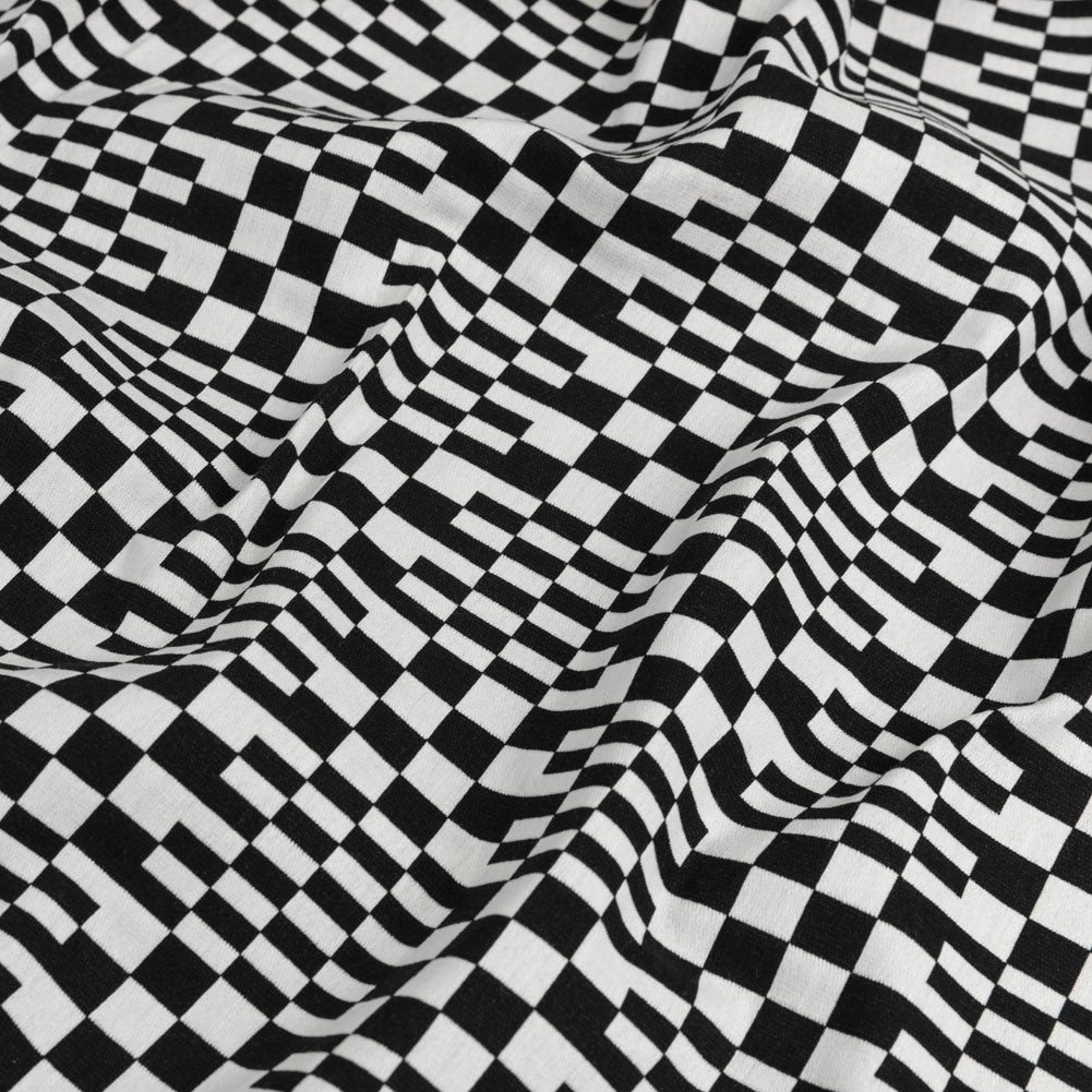 Trina Turk Black and White Geometric Stretch Cotton Double Cloth - Joann Fabrics
