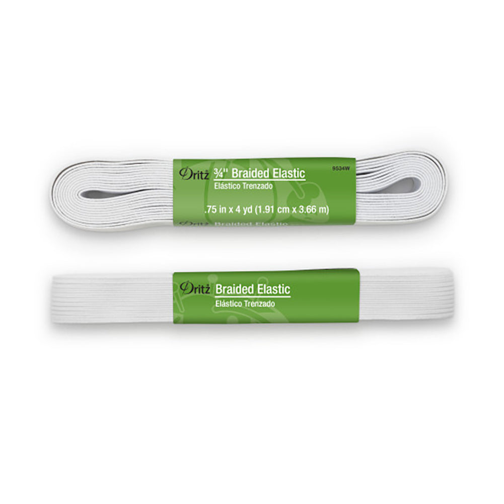 Dritz Braided Elastic - White - 0.75