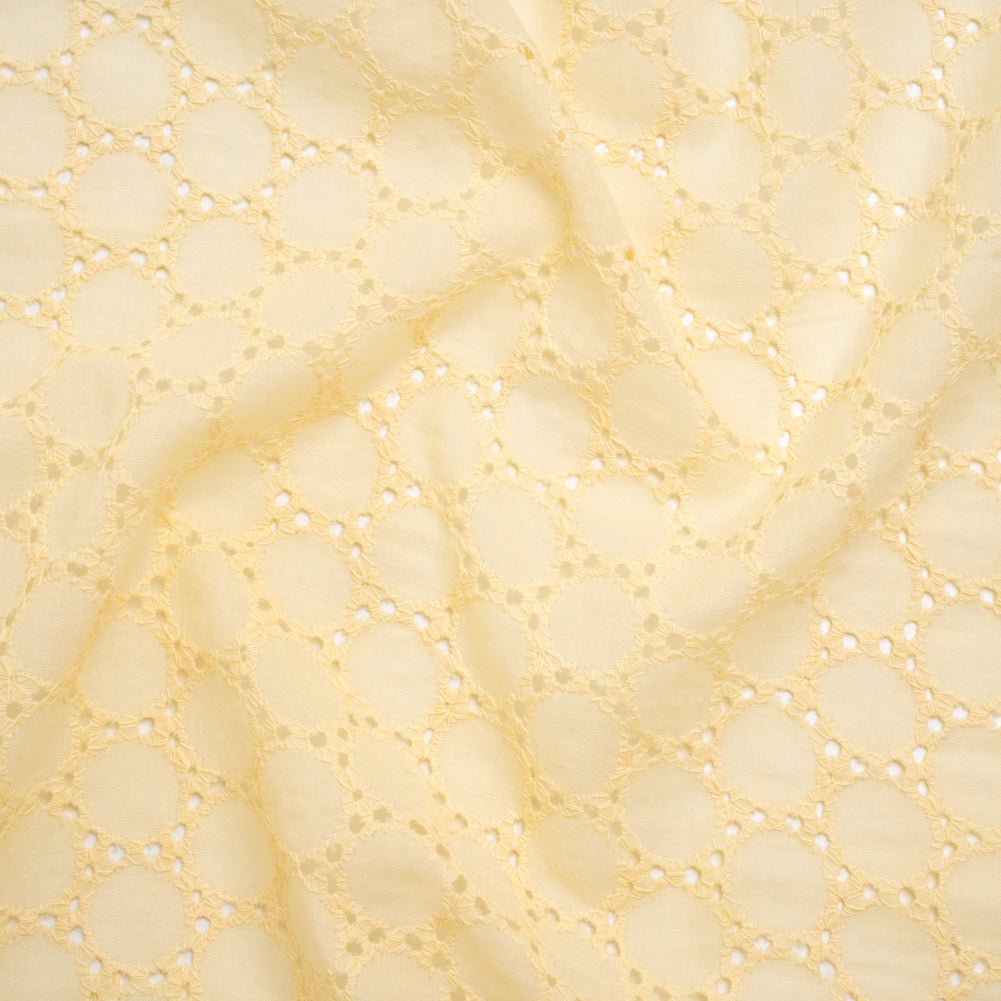 Embroidered Eyelet Cotton Voile - Vanilla Circles of Circles - Naomi Collection - Joann Fabrics