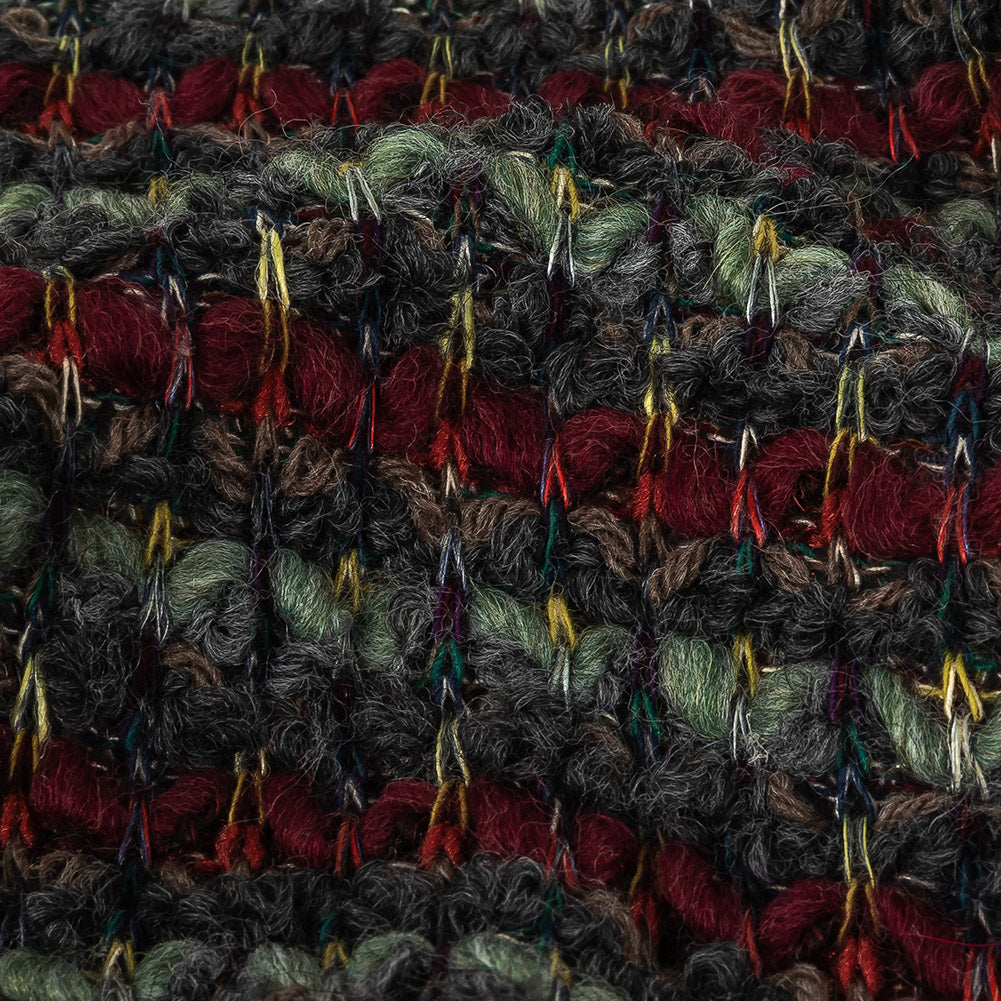 Italian Burgundy, Raven and Brunette Striped Chunky Wool Knit - Joann Fabrics