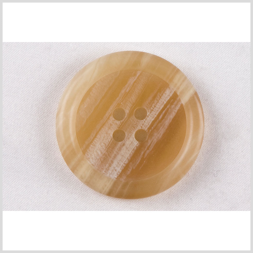 Plastic 4-Hole Button - 40L/25.5mm - Golden Tan and White Striations - Joann Fabrics