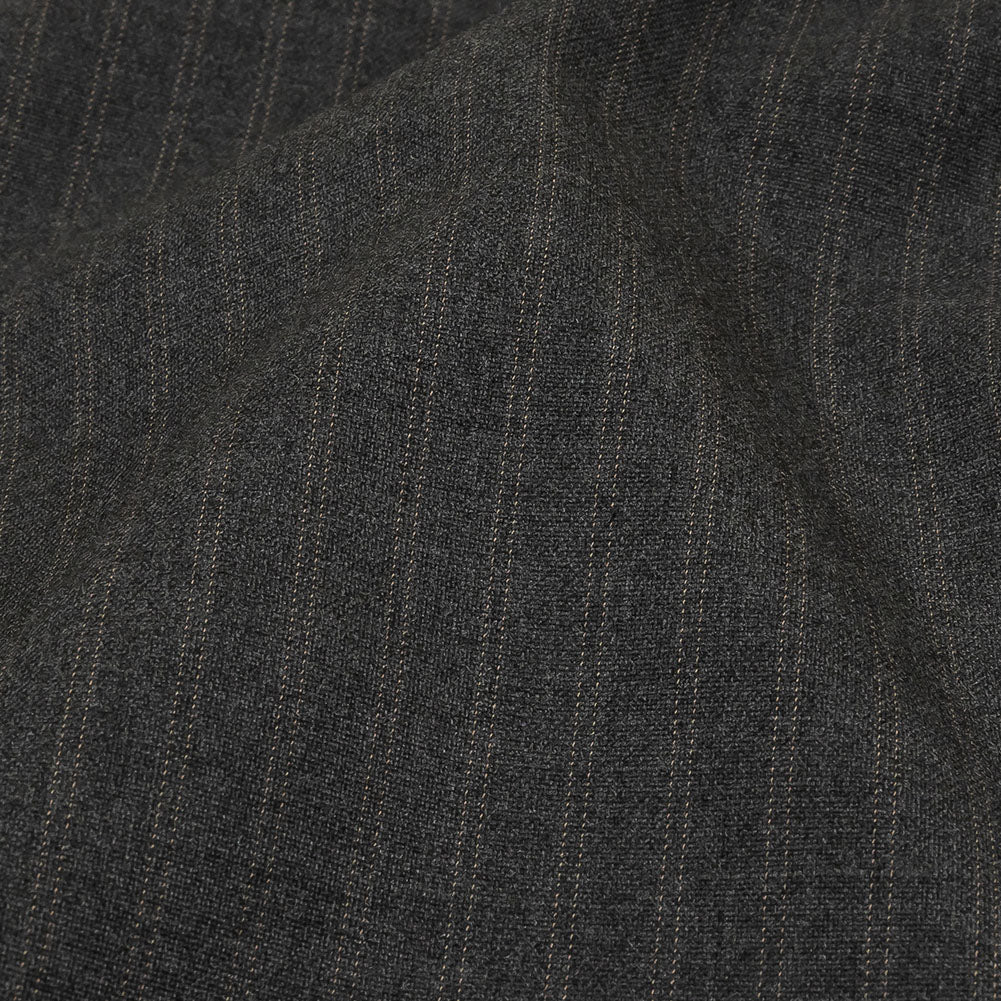 Gray and Beige Pinstriped Cotton and Polyester Suiting - Joann Fabrics