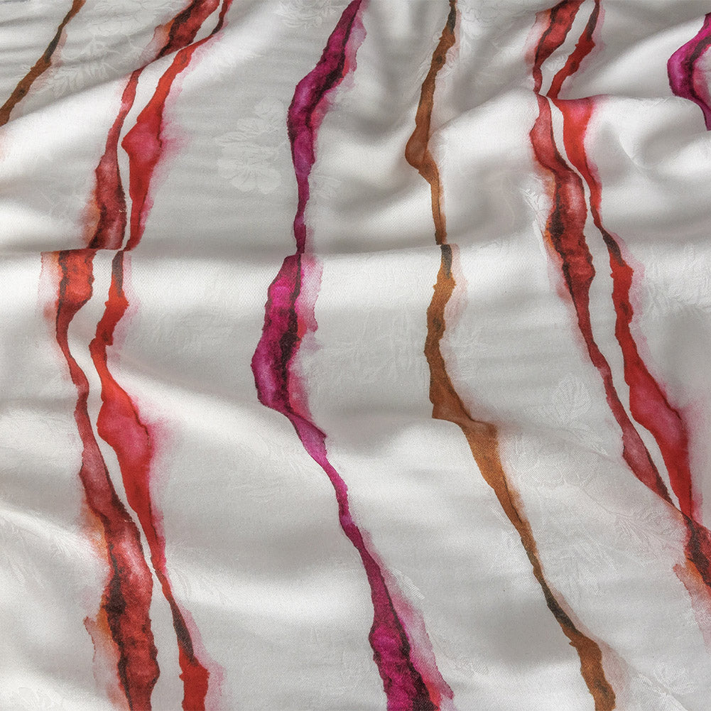 Mood Exclusive Red Chromatic Crevices Flowery Viscose Jacquard - Joann Fabrics