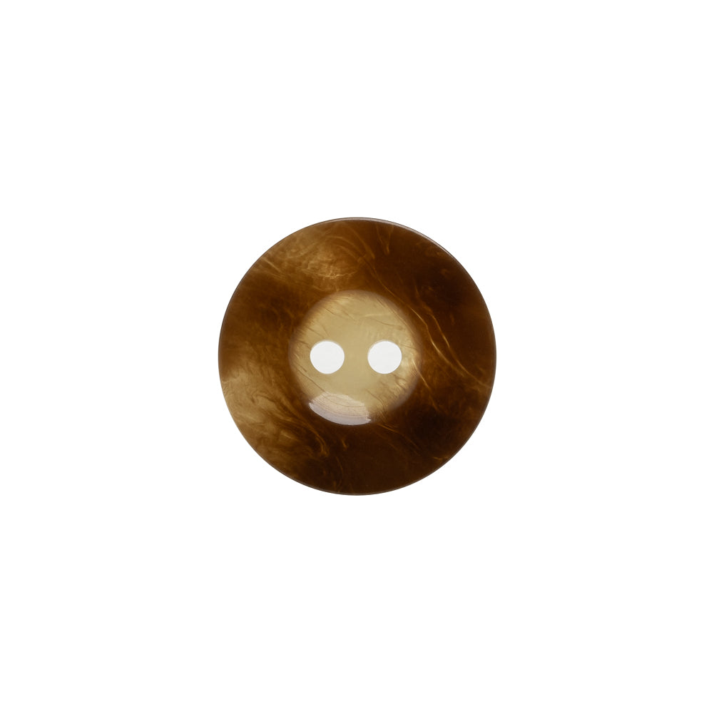 Plastic 2-Hole Button Made in Italy - Brown Mottled Wide Rim - 24L/15mm - Joann Fabrics