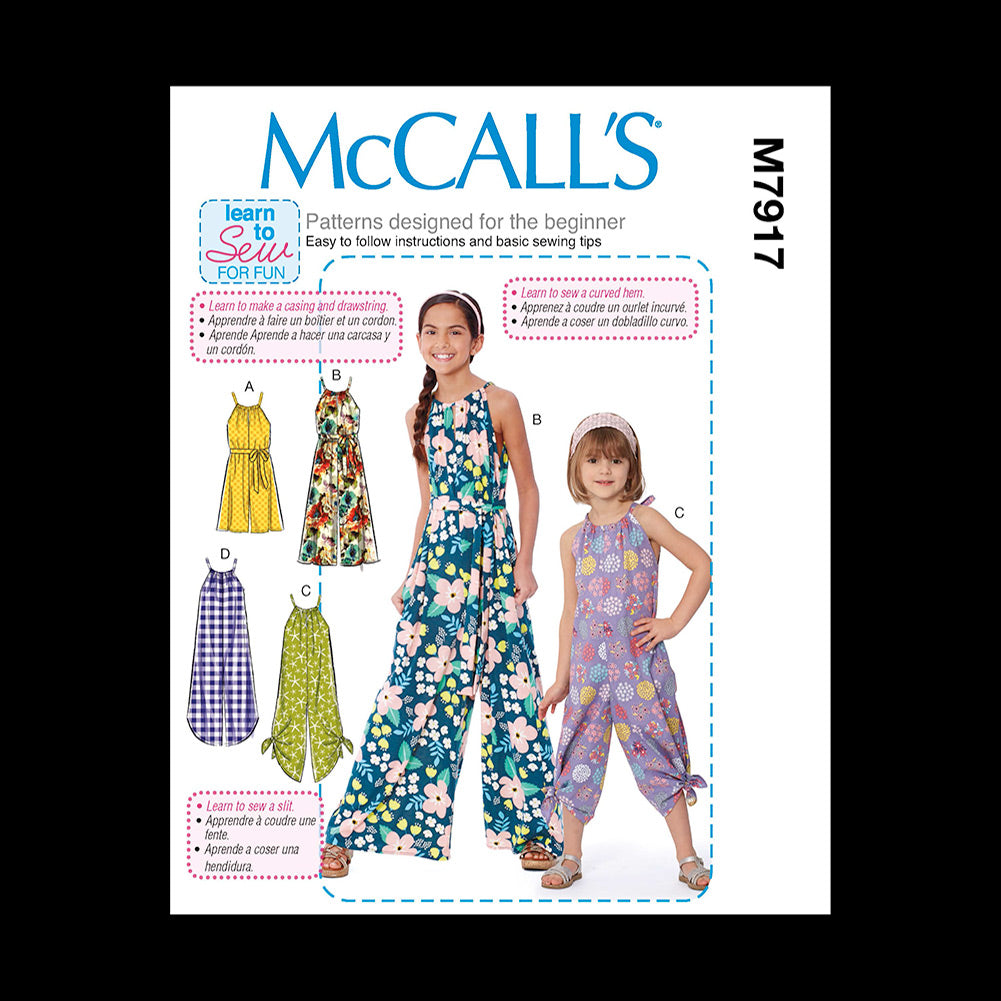McCall's Girls' Jumpsuit and Romper Pattern M7917 Size CCE (3-4-5-6) - Joann Fabrics