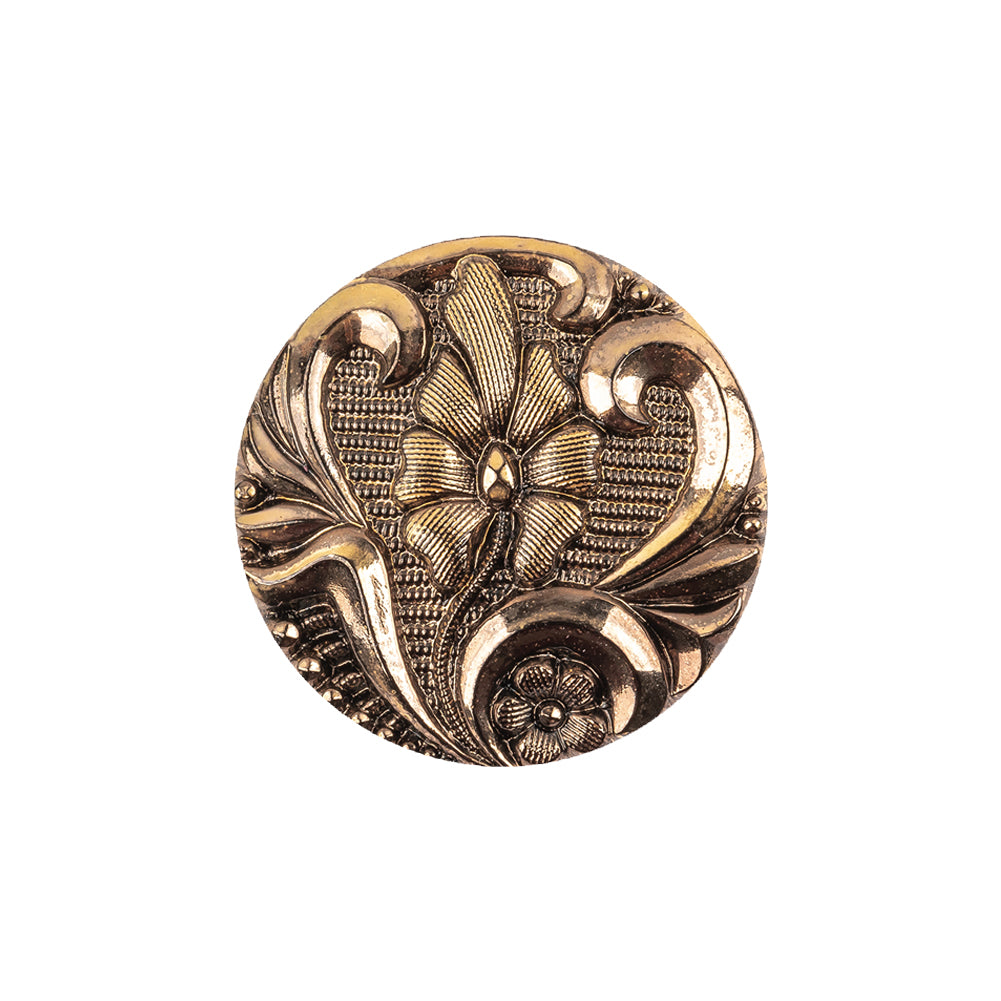 Old Gold Translucent Floral Shank Back Glass Button - 36L/23mm - Joann Fabrics