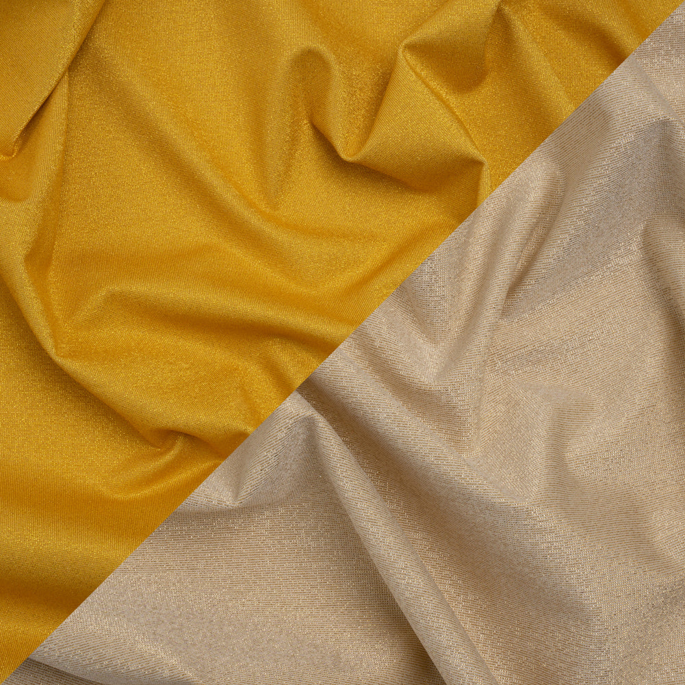 Famous Australian Designer Yellow, Beige and Metallic Gold Double Face Stretch Polyester Tricot - Joann Fabrics