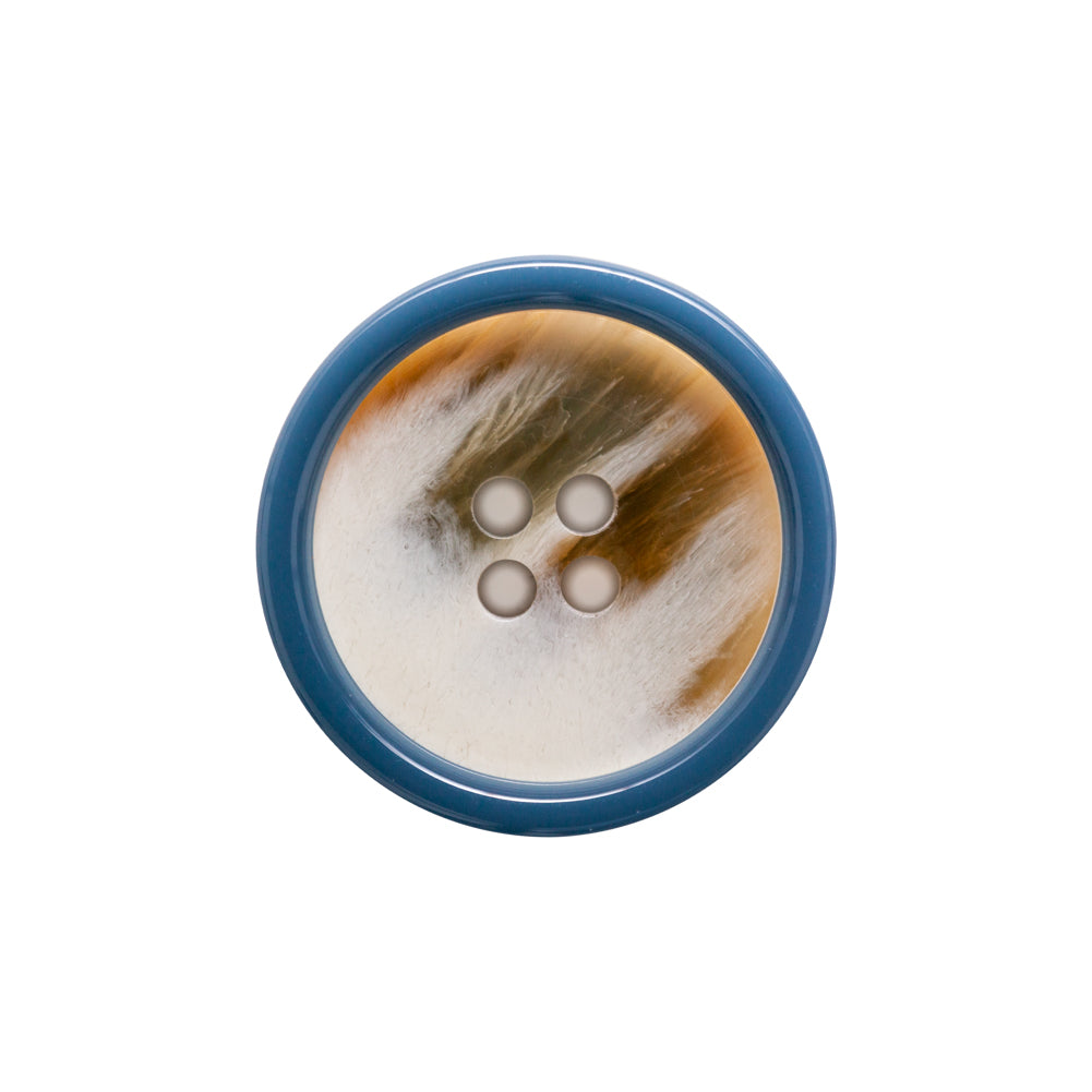 Italian Blue, Chipmunk and Silver Birch Abstract 4-Hole Plastic Button - 36L/23mm - Joann Fabrics