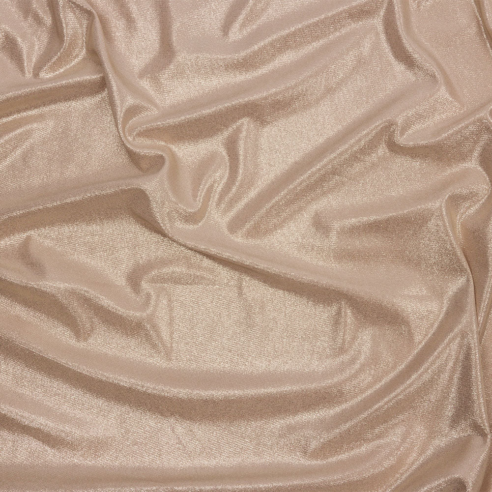 Foiled ITY Interlock Knit - Plaza Taupe and Gold - Gaby Collection - Joann Fabrics