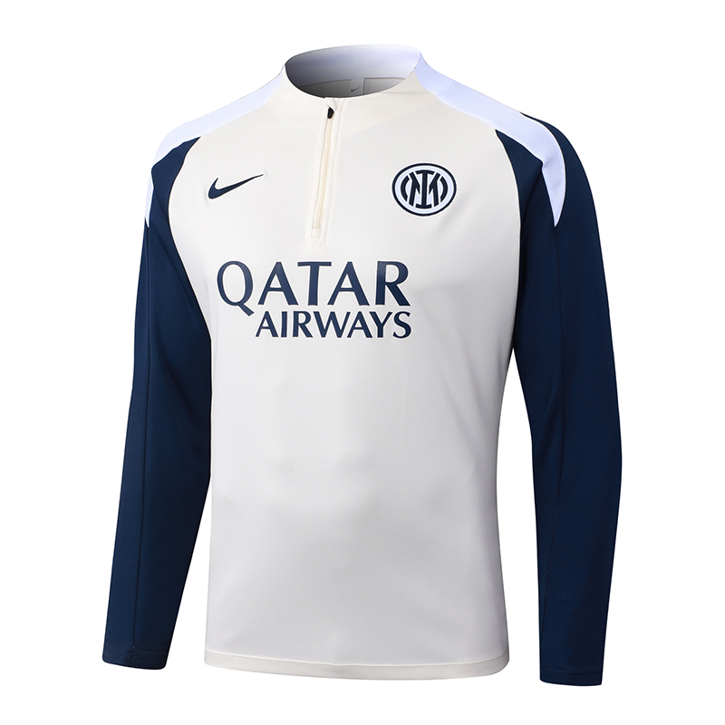 2025/2026 Inter Milan Half-Pull Training Suit Light yellow Football Jersey 1:1  Thai Quality Set