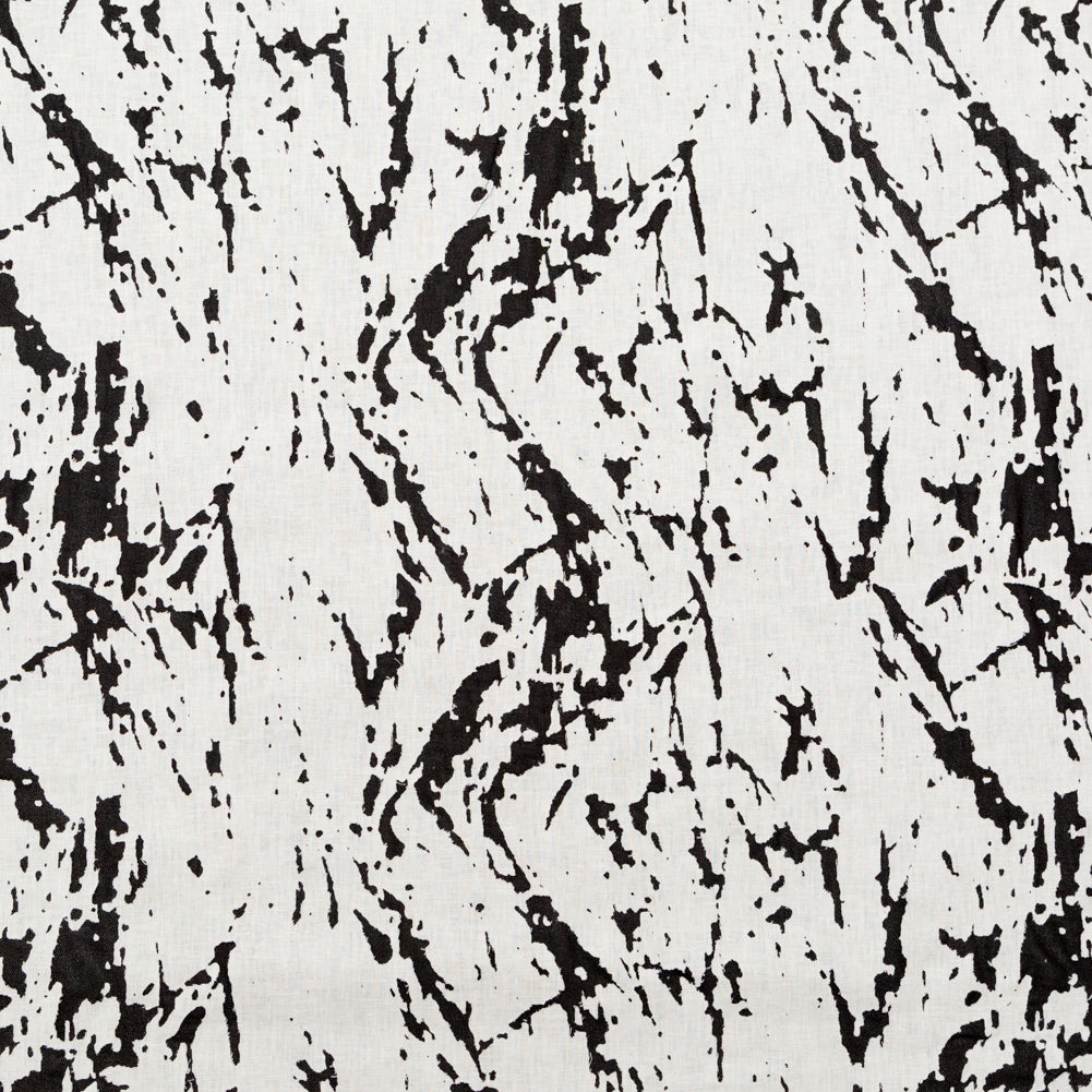 White and Black Abstract Burnout Polyester Woven with Fused Backing - Joann Fabrics