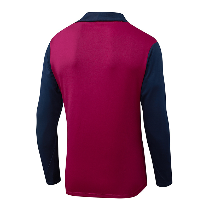 2025/2026 Barcelona Half-Pull Training Suit Rose Red Jersey 1:1 Thai Quality Set