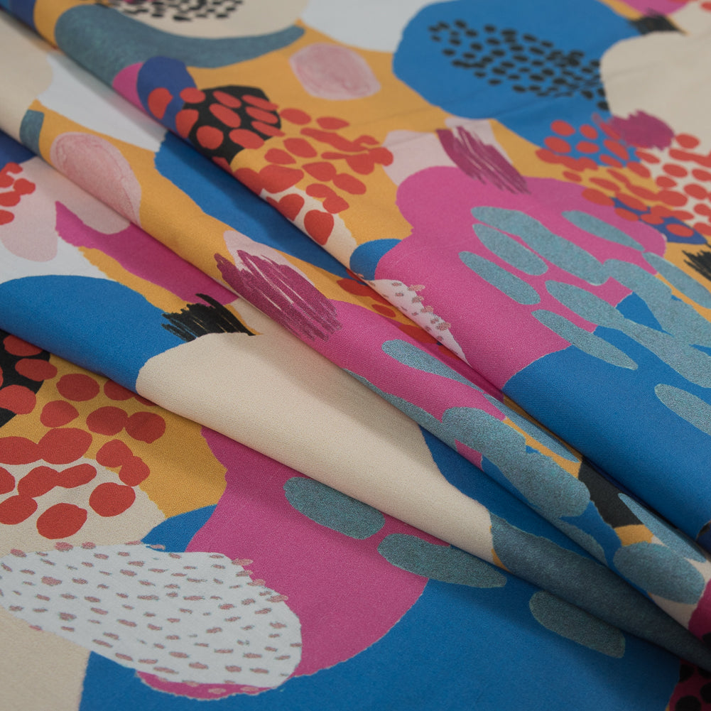 Cotton Poplin - Pink, Blue and Yellow Abstract - Etudier en Spontaneite Print - Mood Exclusive Avenable Collection - Joann Fabrics
