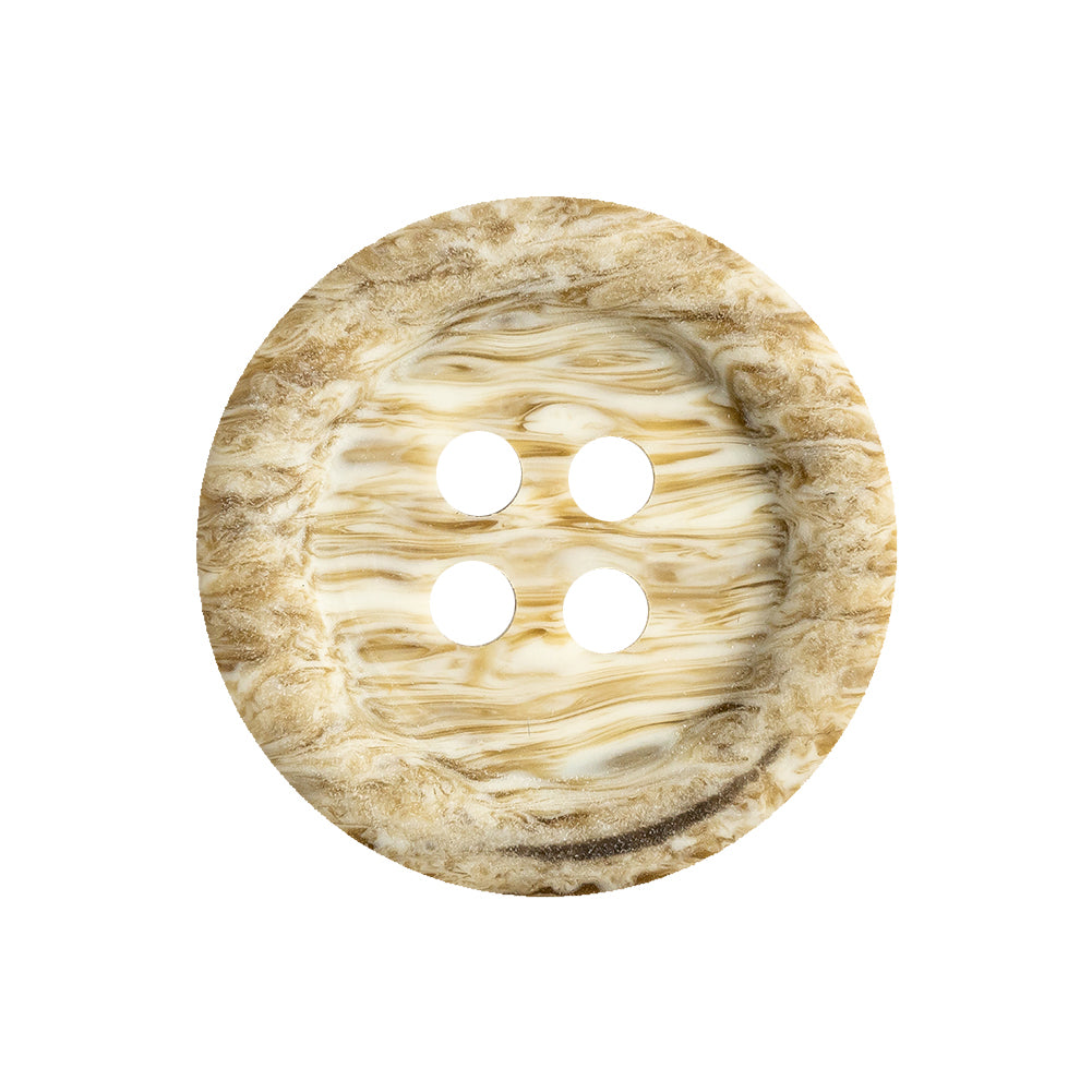 Brown Rice and Bleached Sand Rippled Tire Rimmed 4-Hole Button - 40L/25.5mm - Joann Fabrics