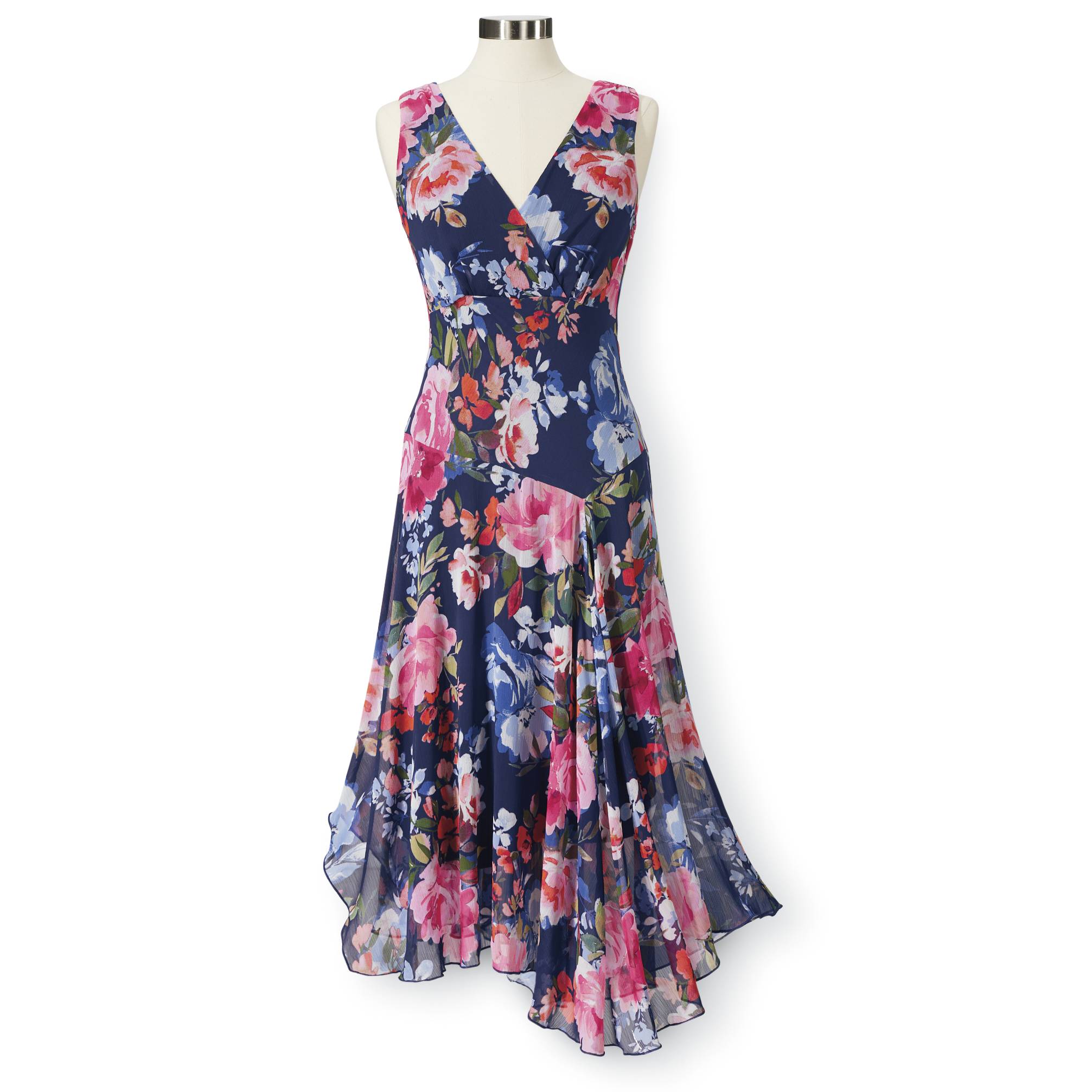 Vibrant Floral Chiffon Dress - Northstyle Catalog
