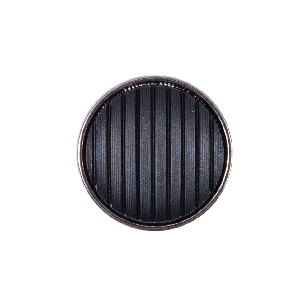 Italian Black and Silver Zamac Button - 36L/23mm - Joann Fabrics