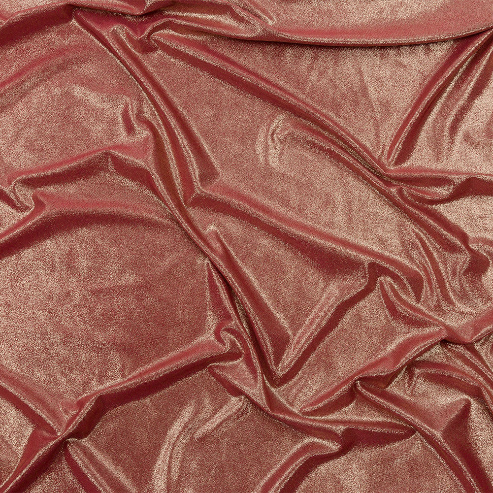 Polyester Interlock Knit with Gold Foiling - Brick - Oriana Collection - Joann Fabrics