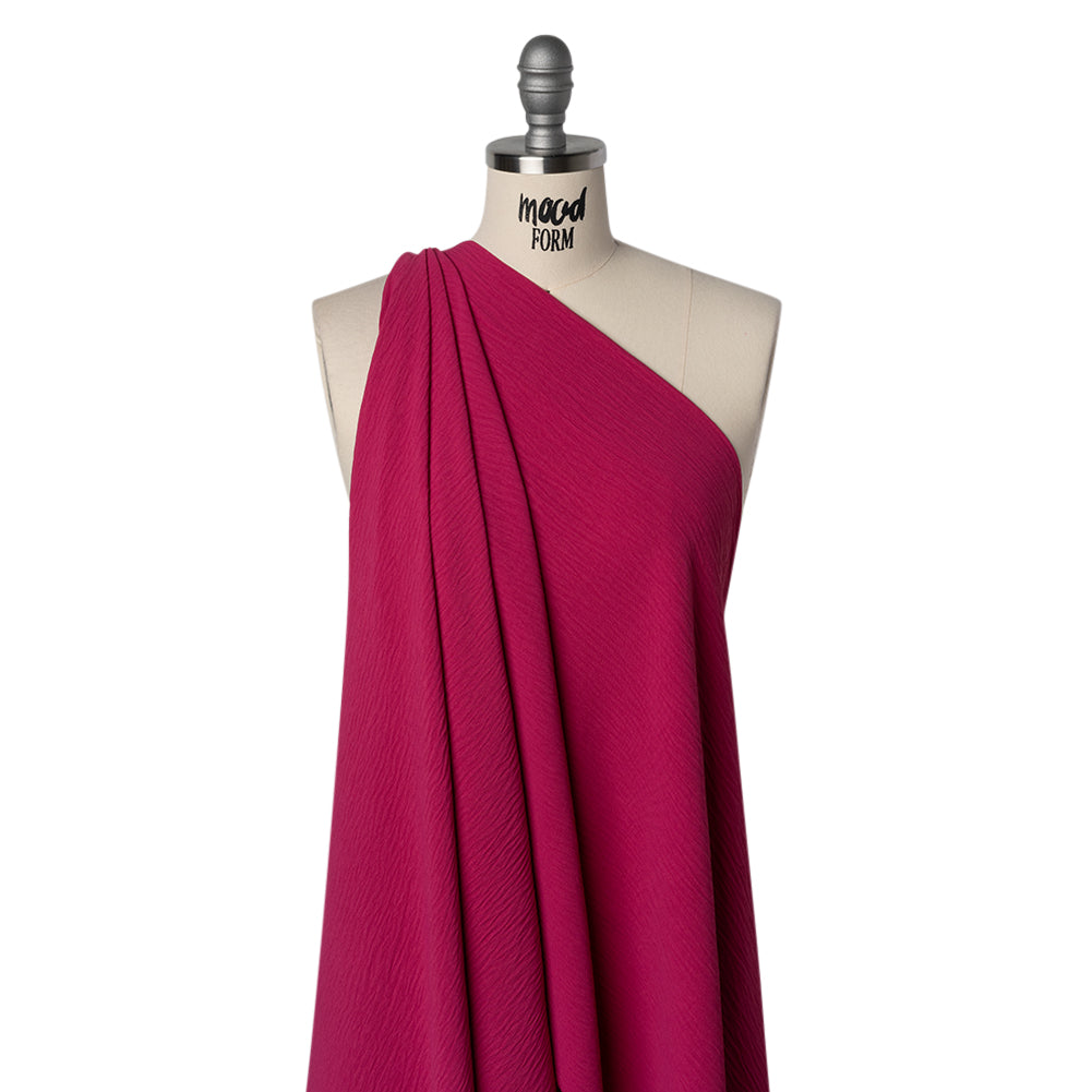 Crinkled Stretch Polyester Woven - Magenta - Designer Deadstock - Joann Fabrics
