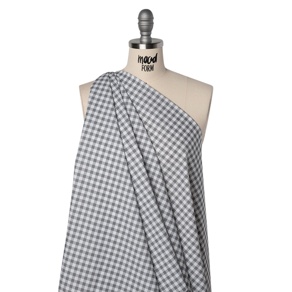 Cotton Shirting - White and Gray Faux Twill Check - Deadstock - Joann Fabrics