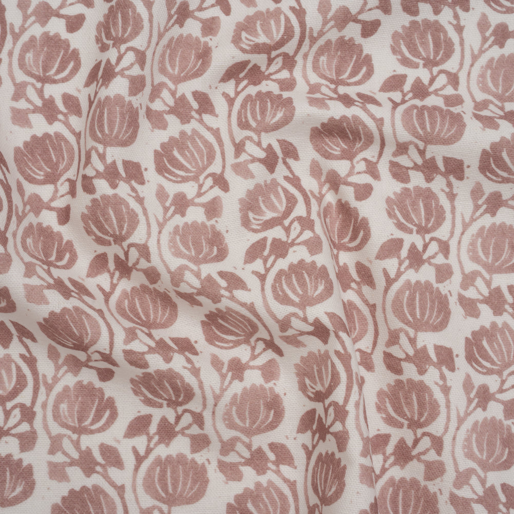 Cotton and Linen Canvas Print - Mulberry Block Print Florals - British Imported - Joann Fabrics