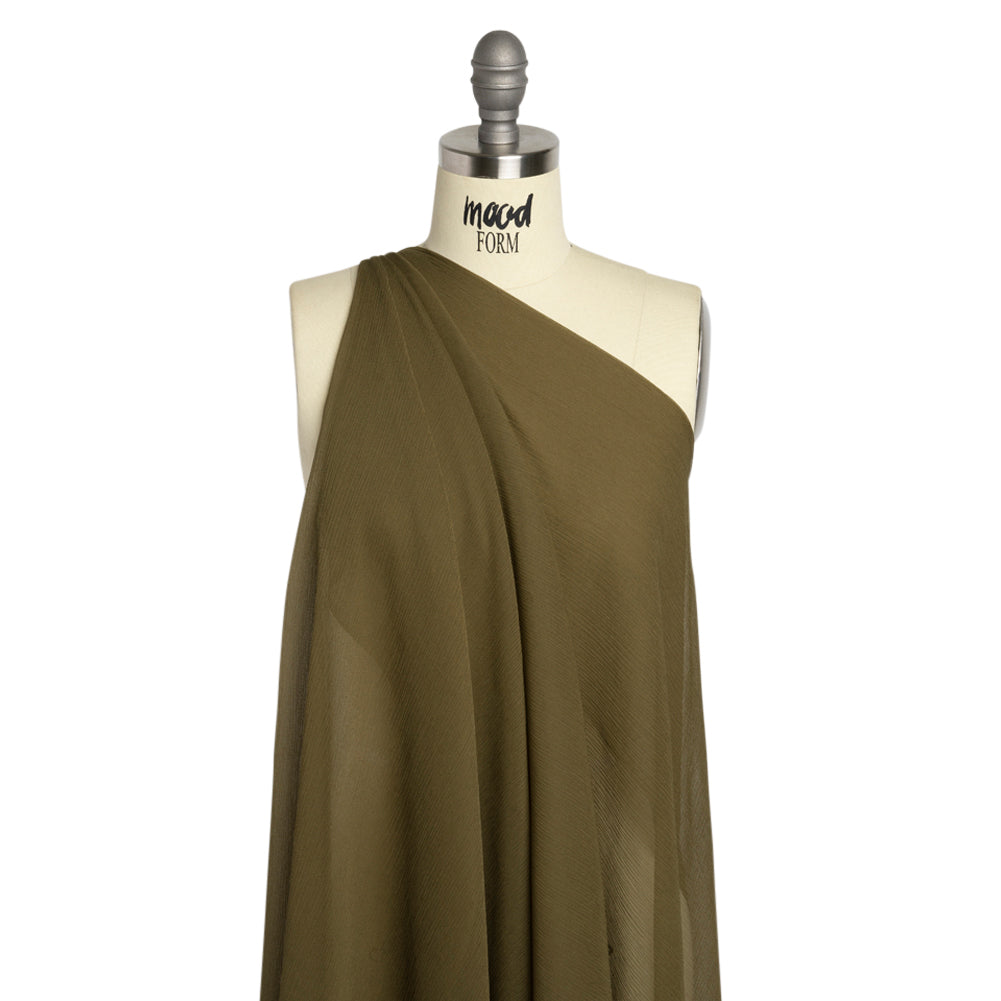 Crinkled Silk Chiffon - Olive Green - Premium Collection - Joann Fabrics