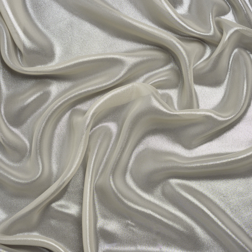 Liquid Sheen Metallic Polyester Chiffon - Silver on Beige - Liquid Sheen Chiffon Collection - Joann Fabrics