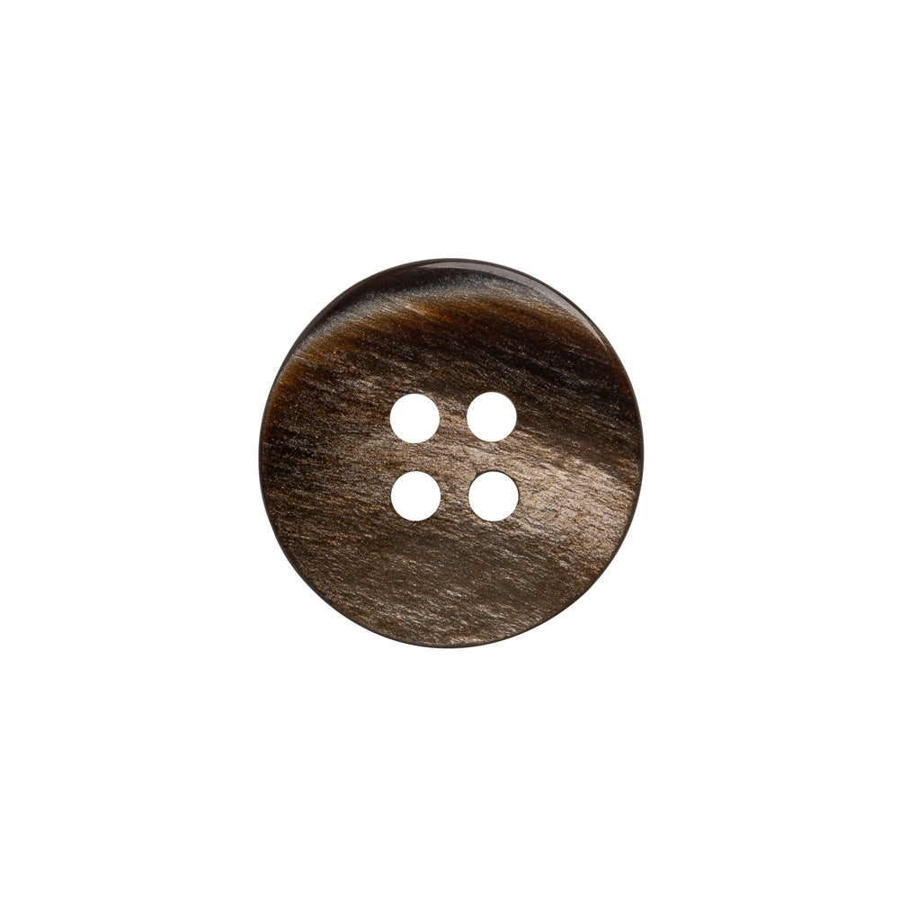 Plastic 4-Hole Button - 28L/18mm - Brown Iridescent Striations - Joann Fabrics