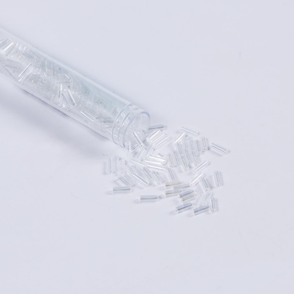 Clear Iridescent Czech Bugle Seed Beads - Size 3 - Joann Fabrics