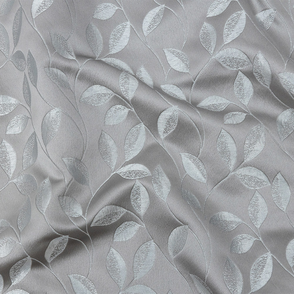 Satin-Faced Jacquard - Graphite Foliage - British Imported - Joann Fabrics