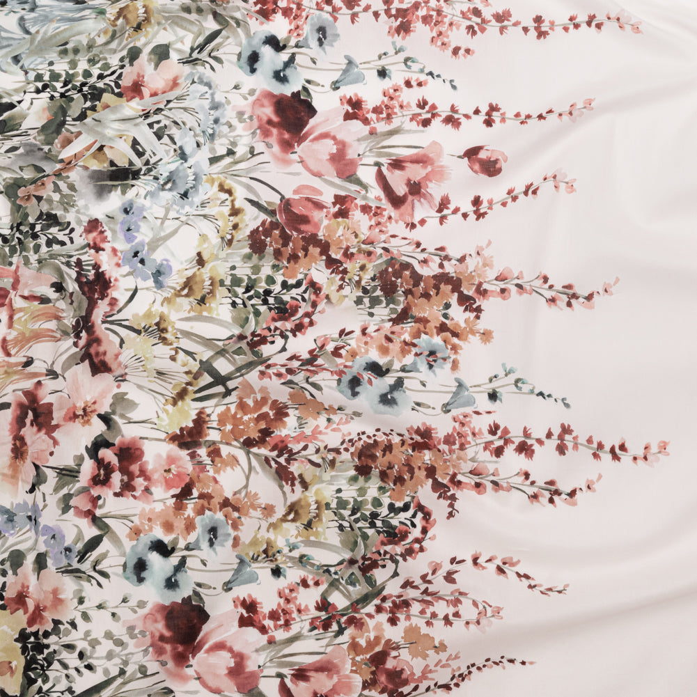 Cotton Voile - Pink and Blue Floral Border - Floral Fantasia Print - Mood Exclusive Serengeti Collection - Joann Fabrics