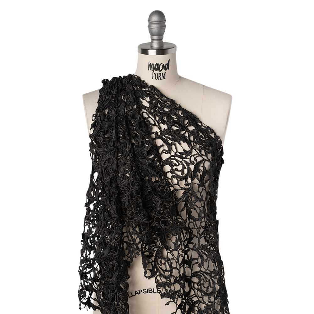 Guipure Lace - Black Swirling Leafy Vines - Joann Fabrics