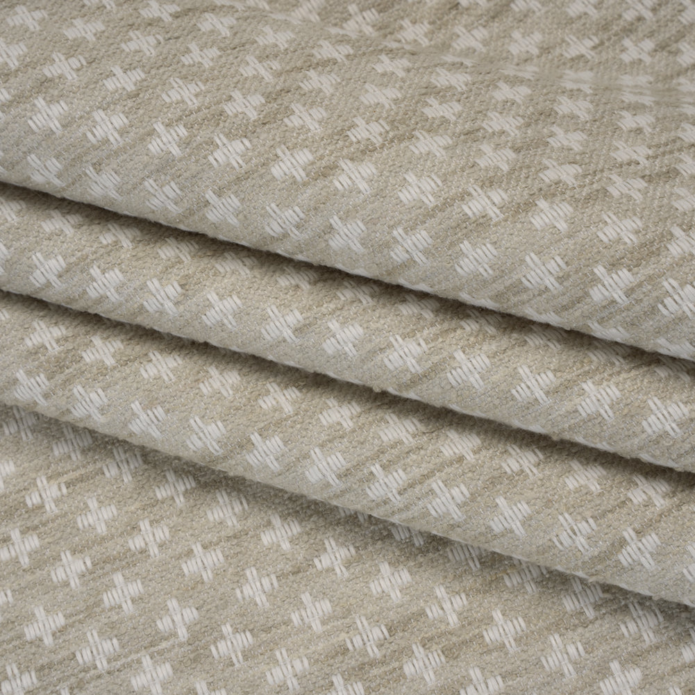 Polyester Boucle Home Decor Jacquard - Dove Plus Signs - British Imported - Joann Fabrics