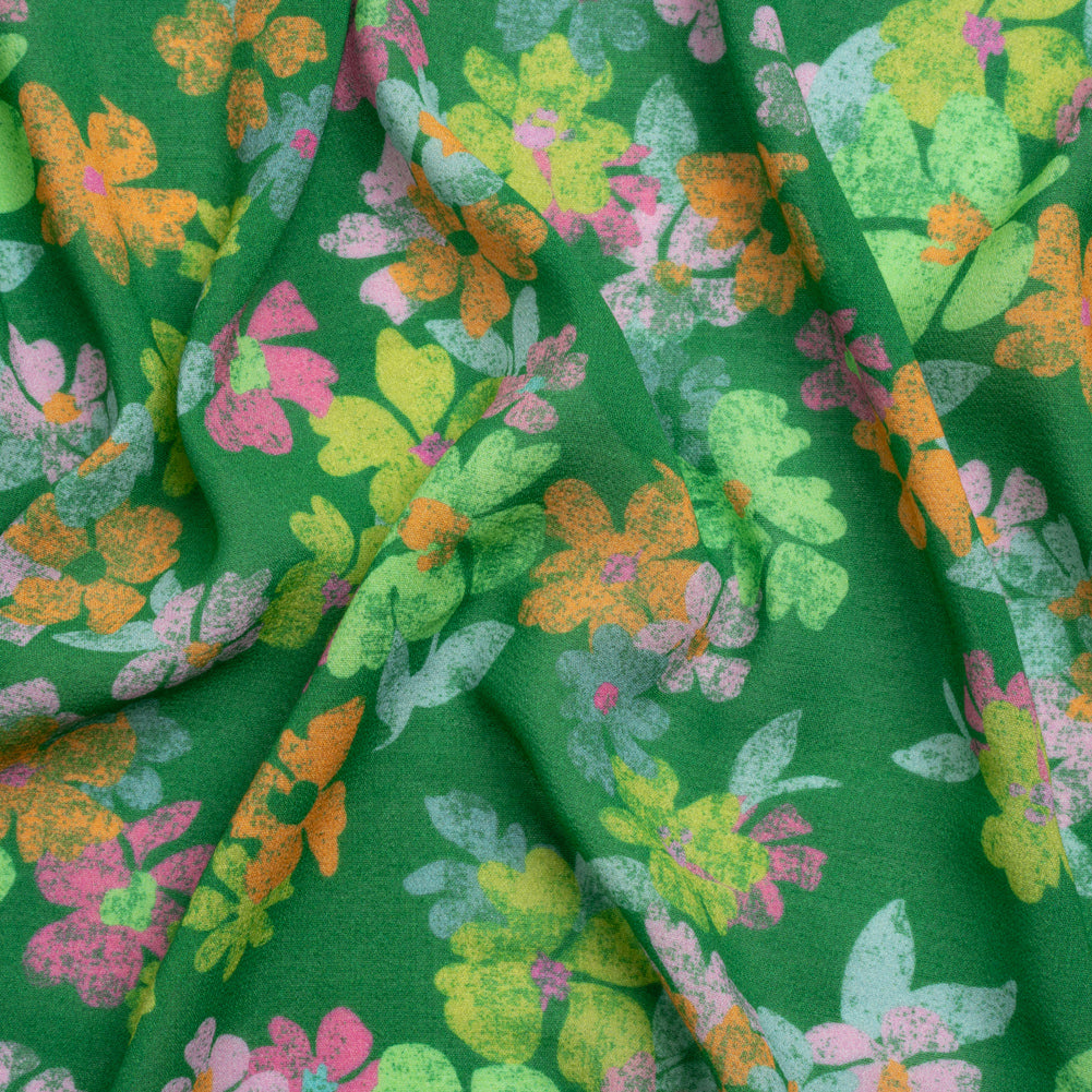 Mood Exclusive Green Flirt with Flowers Viscose Georgette - Joann Fabrics