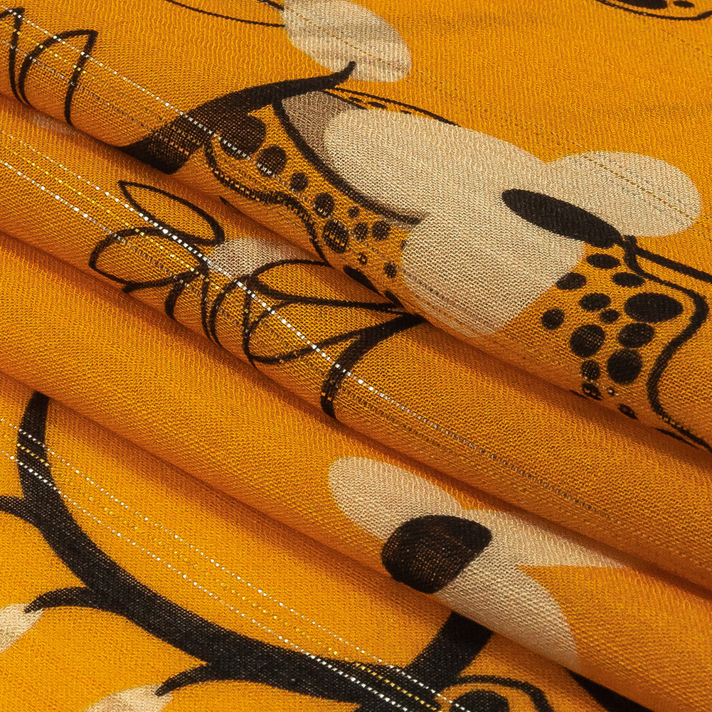 Mood Exclusive Artisan's Gold Amoeba Metallic Pinstriped Viscose Dobby - Joann Fabrics