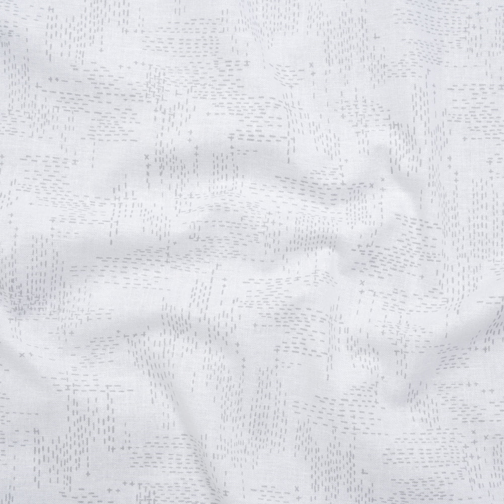 Printed Quilting Cotton by Ghazal Razavi for FIGO Studio - White and Gray Stitches - Dovetail Collection - Joann Fabrics